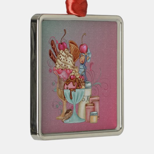 Sundae Chef Metalen Ornament (Rechts)