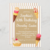 Sundae Décoration Invitation d'anniversaire (Devant / Derrière)