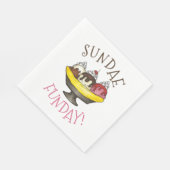 SUNDAE FUNDAY Banana Split Ice Cream Social Servet (Hoek)