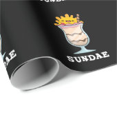 Sundae Funny Sunday Ice Cream Pun Dark BG Cadeaupapier (Rol Hoek)