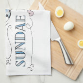 sundae keukenhanddoek (Quarter Fold)