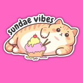 Sundae Vibes Fat Cat Waterdicht Sticker
