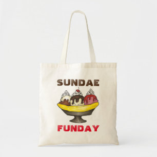 SUNDAE (ZONDAG) FUNDAY Ice Cream Banana Split Food Tote Bag