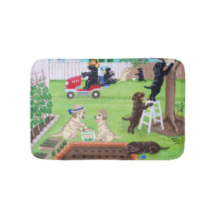 Sunday Fun Labradors schilderen Badmat