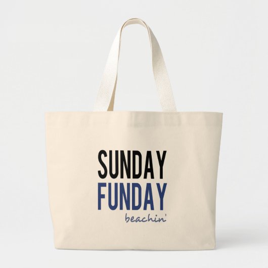 Sunday Funday Beachin' Grote Tote Bag (Voorkant)