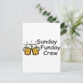 Sunday Funday Crew Beer Briefkaart (Staand voorkant)