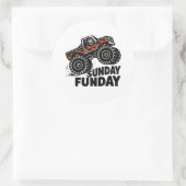 Sunday Funday Gorilla Monster Truck Funny Sticker (Sac)