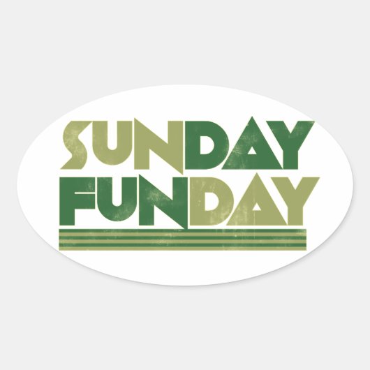 Sunday Funday Ovale Sticker (Voorkant)