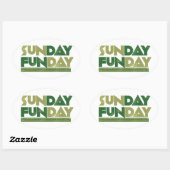Sunday Funday Ovale Sticker (Vel)
