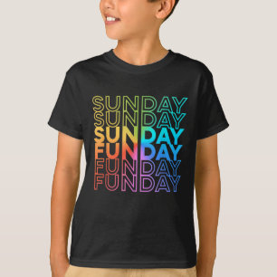 Sunday Funday Rainbow Fade Color Party T-shirt