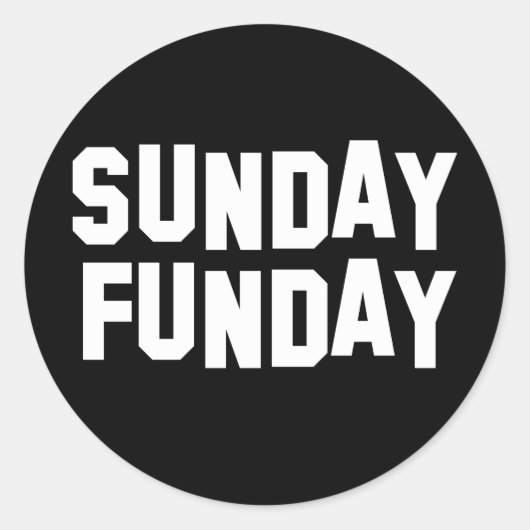Sunday Funday Ronde Sticker (Voorkant)