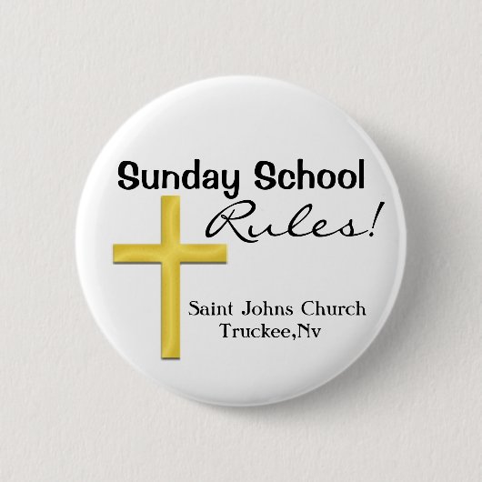 Sunday School Heilige Kruis Ronde Button 5,7 Cm (Voorkant)