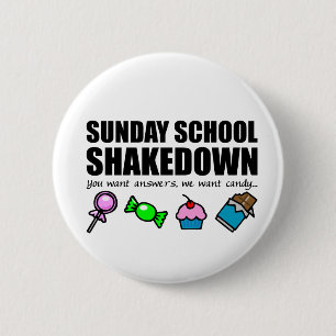 Sunday School Shakedown Ronde Button 5,7 Cm