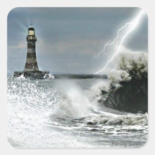 Sunderland - Roker Pier & Lighthouse Vierkante Sticker (Voorkant)