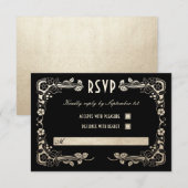 Sundial Garden Wedding Cartes RSVP Gold Foil (Devant / Derrière)