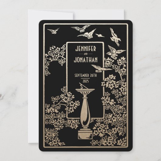 Sundial Garden Wedding Invitations Gold Foil (Devant)