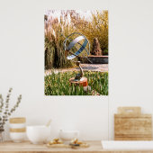 Sundial in een tuin van Guernsey Poster (Keuken)