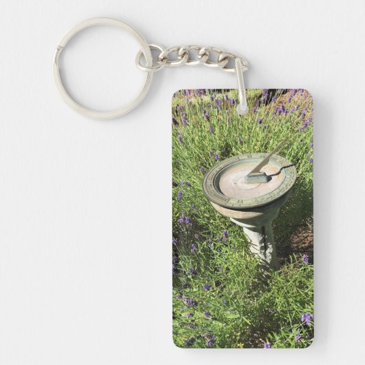 Sundial in Lavender Sleutelhanger (Voorkant)
