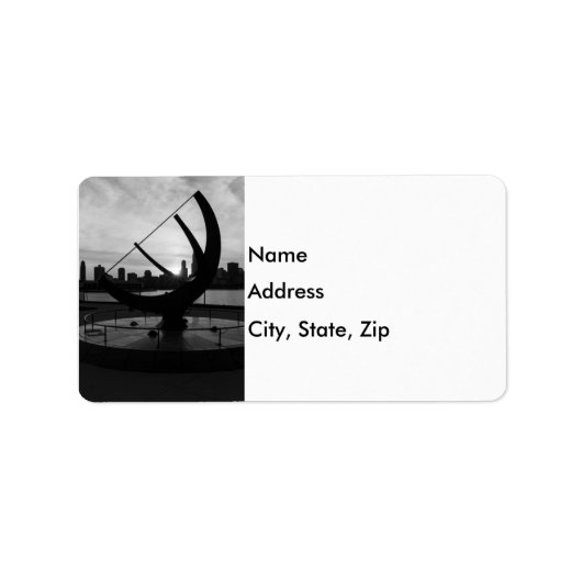 Sundial Sunset Grayscale Etiket (Voorkant)