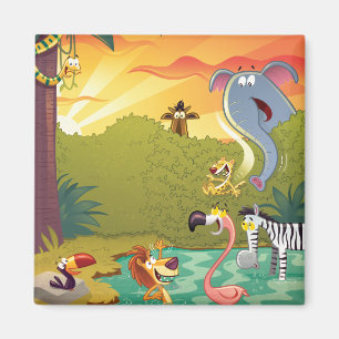 Sundown at the Water Hole Magneet