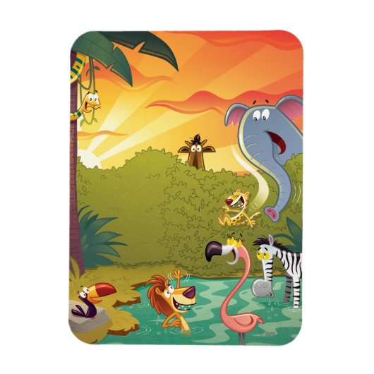 Sundown at the Water Hole Magneet (Verticaal)