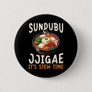 Sundubu Jjigae Aziatisch eten Foodie Koreaanse keu Ronde Button 5,7 Cm