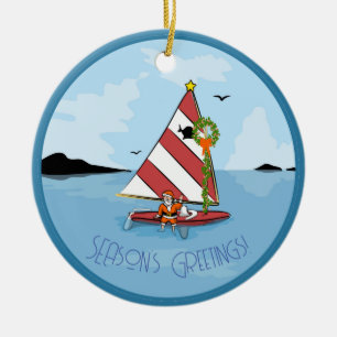 Sunfish Santa Sailor Ornament