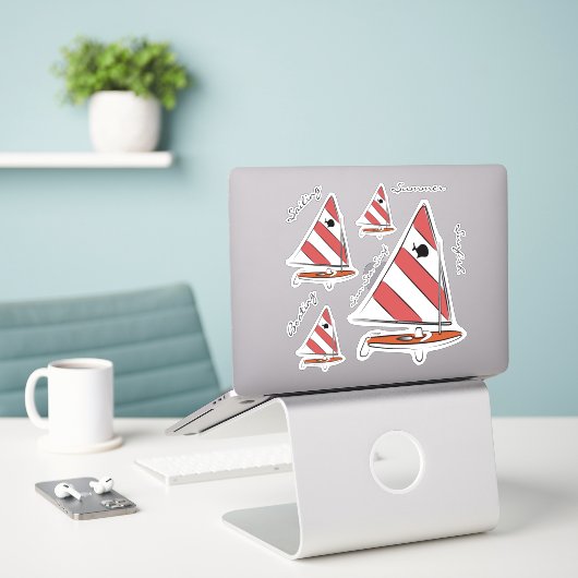 Sunfish Vinyl stickers (Laptop op bureau)
