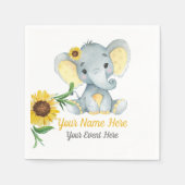 Sunflow Olifant Meisje Servetten Baby shower Verja (Voorkant)
