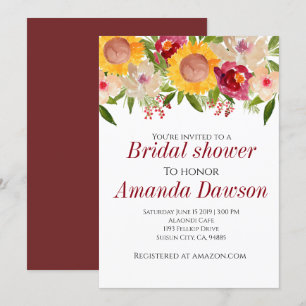 Sunflowe flamboyant à fleurs nuptiale invitation