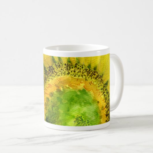 Sunflower 07 Peinture Mug Aquarelle Art (Devant droit)