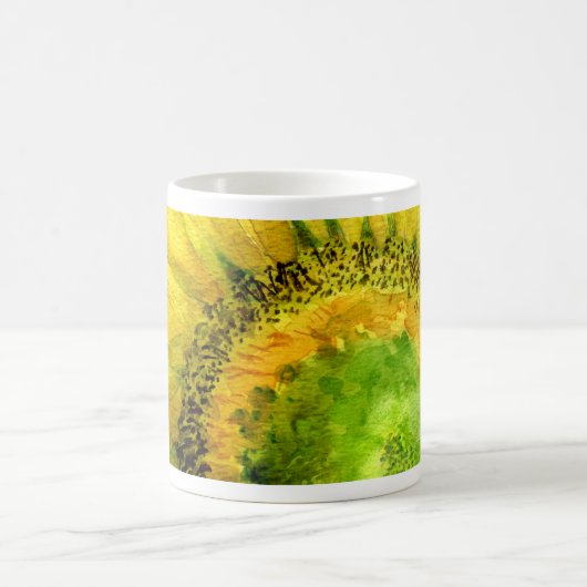 Sunflower 07 Peinture Mug Aquarelle Art (Centre)