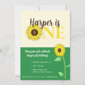 Sunflower 1er Anniversaire Fête Invitation (Devant)