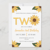 Sunflower 2e invitation anniversaire (Devant)