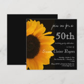 Sunflower 50th Birthday Invitation Kaart (Voorkant / Achterkant)