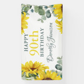 Sunflower 90th Birthday Party Spandoek (Verticaal)