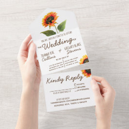 Sunflower All in One Wedding Invitation Uitnodiging
