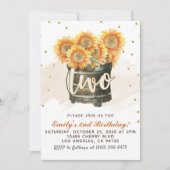 Sunflower Autumn 2e verjaardag Uitnodiging (Voorkant)