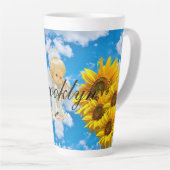 Sunflower Baby Angel Floral Sky Latte Mug (Angle droit)