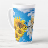 Sunflower Baby Angel Floral Sky Latte Mug (Angle gauche)