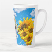 Sunflower Baby Angel Floral Sky Latte Mug (Droite)