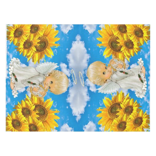 Sunflower Baby Angel Floral Sky Nappe (Devant (Horizontal))