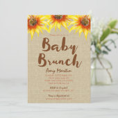 Sunflower, Baby Brunch, Baby shower Invitation (Debout devant)