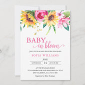 Sunflower Baby in Bloom Baby shower Invitation (Devant)