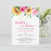 Sunflower Baby in Bloom Baby shower Invitation (Debout devant)