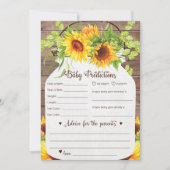 Sunflower Baby Predictions et carte de conseil (Devant)