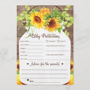 Sunflower Baby Predictions et carte de conseil