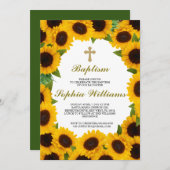 Sunflower Baptisme İnvitation Kaart (Voorkant / Achterkant)