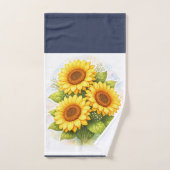 Sunflower Bath Towel Set Watercolor (Serviette à main)