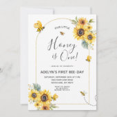 Sunflower Bee 1er Invitation anniversaire (Devant)